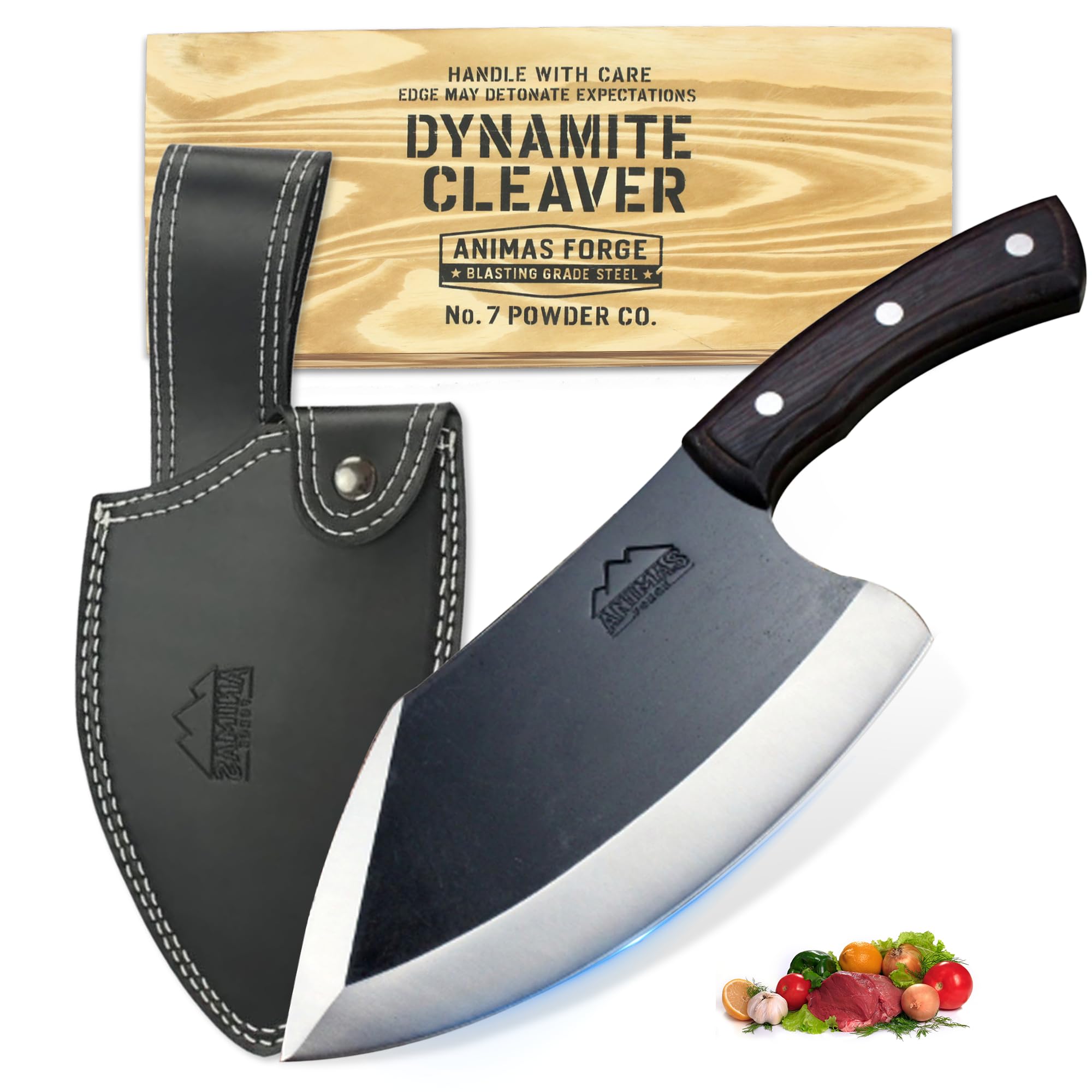 A*M様 Butcher ProductS Animas Forge Dynamite Cleaver Meat Cleaver Knife Leather Sheath